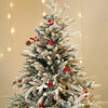 5.9 feet Snow Cherry thick rounded Leaf, Dense Christmas Tree, with free 6 Big size Knitted Ornaments, 180 cm with 850 Branch tips
