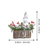 Snowman With Big Rectangular Wooden Log | 15 Inches