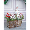 Snowman With Big Rectangular Wooden Log | 15 Inches