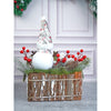 Snowman With Big Rectangular Wooden Log | 15 Inches