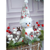 Snowman With Big Rectangular Wooden Log | 15 Inches