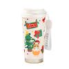 Christmas Tree & Bear Cupcake, Xmas Themed Stainless Steel Coffee/Water Tumbler Bottle | 500Ml With Free Cleaning Brush
