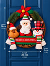 14 Inches Trio Santa, Reindeer & Snowman Wreath for Wall & Door hanging Home Décor