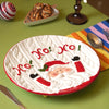 White Knitstyle Christmas 10 Inches Dinner Serving Ceramic Plate