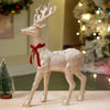 2Pcs White Sequence Gold Reindeer | 18 Inches & 15 Inches