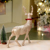 2Pcs White Sequence Gold Reindeer | 18 Inches & 15 Inches