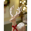 2Pcs White Sequence Gold Reindeer | 18 Inches & 15 Inches