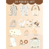 20 Pcs Chubby Cream Teddy Face Birthday Gift Hamper Set With Travelling Suitcase