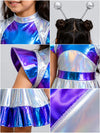 Holographic Alien Girl, Kids Halloween Costume Fancy Dress Up