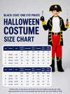 Black Coat one eye Pirate , Kids Halloween Costume Fancy Dress Up