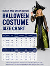 Black and Green Witch , Kids Halloween Costume Fancy Dress Up