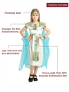 White & Blue Egyptian Girl , Kids Halloween Costume Dress Up for girls