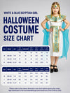 White & Blue Egyptian Girl , Kids Halloween Costume Dress Up for girls