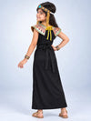 Black & Gold Egyptian Pharaoh Girl, Kids Halloween Costume Fancy Dress Up