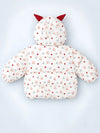 Cream & Brown Bunny Mushroom Quilted Hooded Winter Jacket for Kids