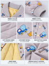 Grey Dumper Quilted Bomber Winter Jacket for Kids