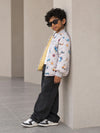 Grey Dumper Quilted Bomber Winter Jacket for Kids