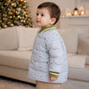 Grey & Olive Abstract Winter Jacket