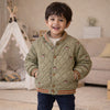 Olive Brown Tiny Bear Quilted Sherpa Winter Jacket