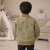 Olive Brown Tiny Bear Quilted Sherpa Winter Jacket