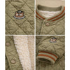 Olive Brown Tiny Bear Quilted Sherpa Winter Jacket