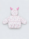 Pink Bunny Flower Quilted Hooded Winter Jacket for Kids