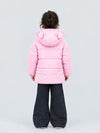 Pink Bunny Glitter Quilted Hooded Winter Jacket with Muffler for Kids