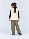 Yellow Polka Dots Cute Character-Themed Quilted Hooded Sleeveless Winter Jacket for Kids
