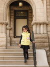 Yellow Teddy Puffer Sleeveless Winter Jacket for Kids