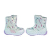 Printed Silver Waterproof Winter Snow Boots With Metal Cleats For Minus Degree Icy Terrains