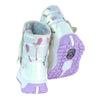 Printed Silver Waterproof Winter Snow Boots With Metal Cleats For Minus Degree Icy Terrains