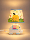 Blue Ceramic Elephant side Bed Table Lamp, Kids Room Decor