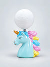 Blue ceramic Unicorn Moon, side Bed Table Lamp, Kids Room Decor