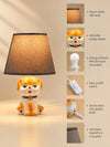Brown ceramic Dog side Bed Table Lamp, Kids Room Decor