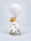 Golden Astronaut Holding Moon, side Bed Table Lamp, Kids Room Decor