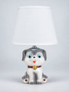 Grey ceramic Dog side Bed Table Lamp, Kids Room Decor