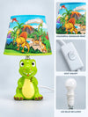 Green ceramic Dino Table side Bed Table Lamp, Kids Room Decor