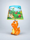 Orange ceramic Dino side Bed Table Lamp, Kids Room Decor