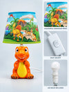 Orange ceramic Dino side Bed Table Lamp, Kids Room Decor