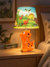 Orange ceramic Dino side Bed Table Lamp, Kids Room Decor