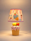 Pink ceramic Ice Cream Table side Bed Table Lamp, Kids Room Decor