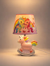 Pink ceramic Rocking Unicorn side Bed Table Lamp, Kids Room Decor