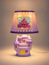 Purple Princess ceramic Castle side Bed Table Lamp, Kids Room Decor