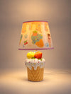 White ceramic Ice Cream side Bed Table Lamp, Kids Room Decor
