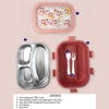 3 Sections Peach Fairy Stainless Steel Lunch Box