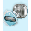 Blue & White Rounded Square Stainless Steel Lunch Box