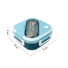 Blue & White Rounded Square Stainless Steel Lunch Box