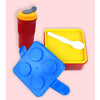 2Pcs Square Blue Lego Lid BPA Free Plastic Lunch Box Plus Cup Bottle