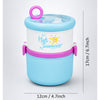 Blue Hot Summer Double Decker Stainless Steel Lunch Box