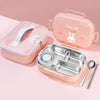 Big Size Clouds Bunny Stainless Steel Lunch Box With Lunch Bag & Free Dip Box